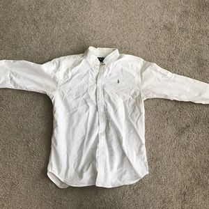 White Polo Button Down Dress Shirt - Youth 18